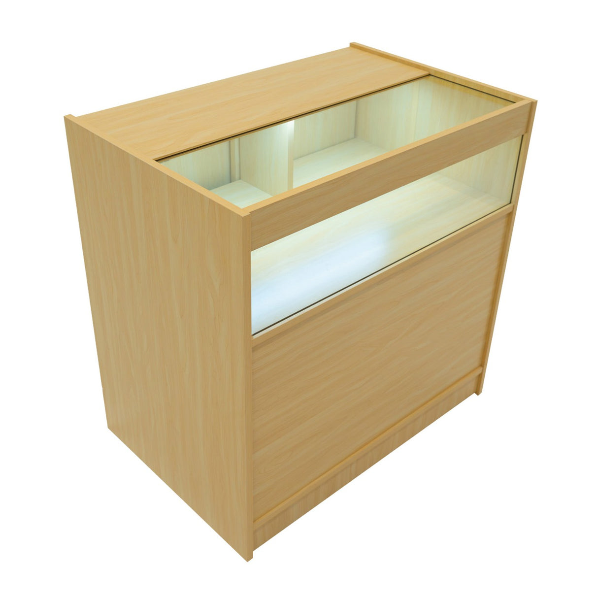 B900 Butiksmodul med LED – Lönnfärgad finish