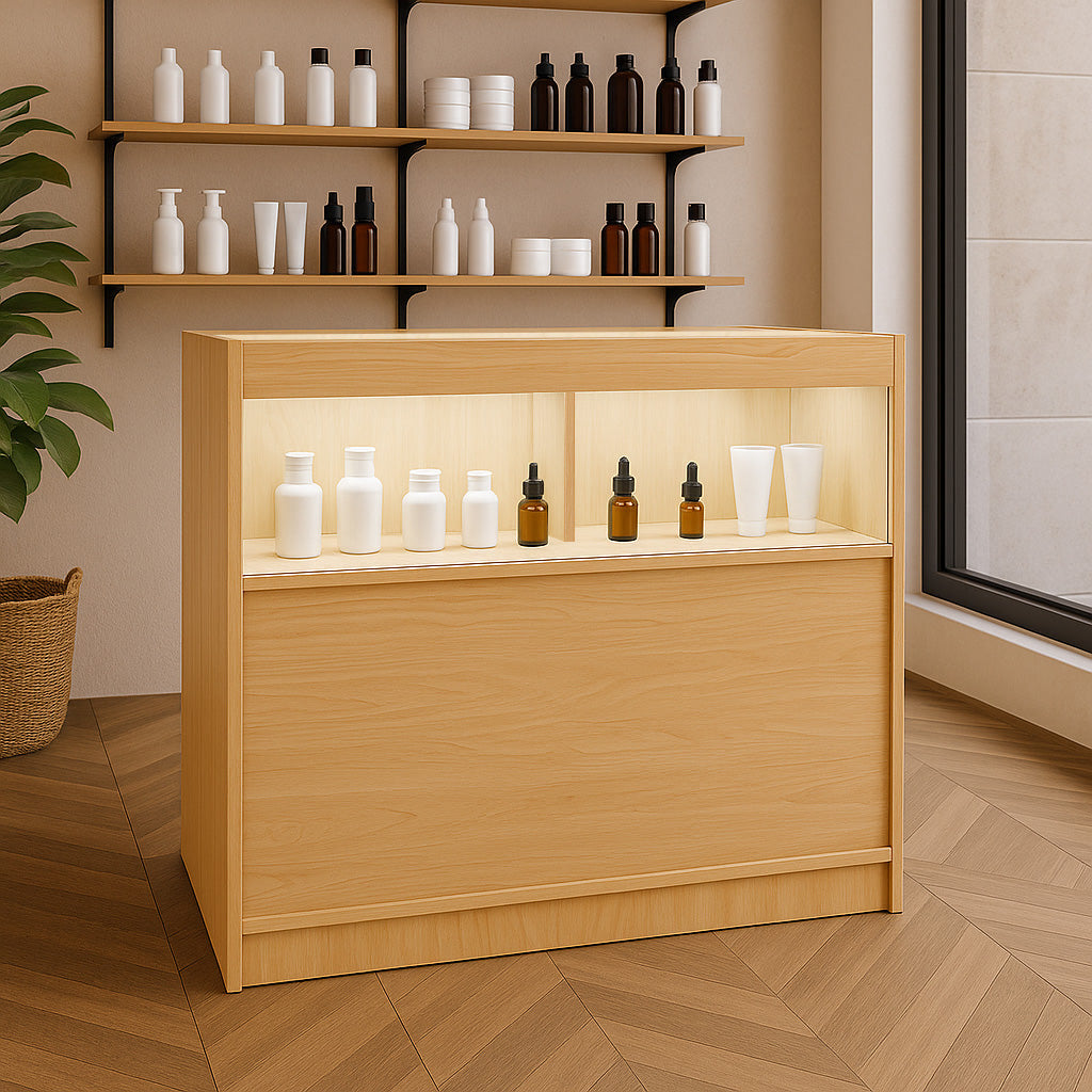 B900 Butiksmodul med LED – Lönnfärgad finish