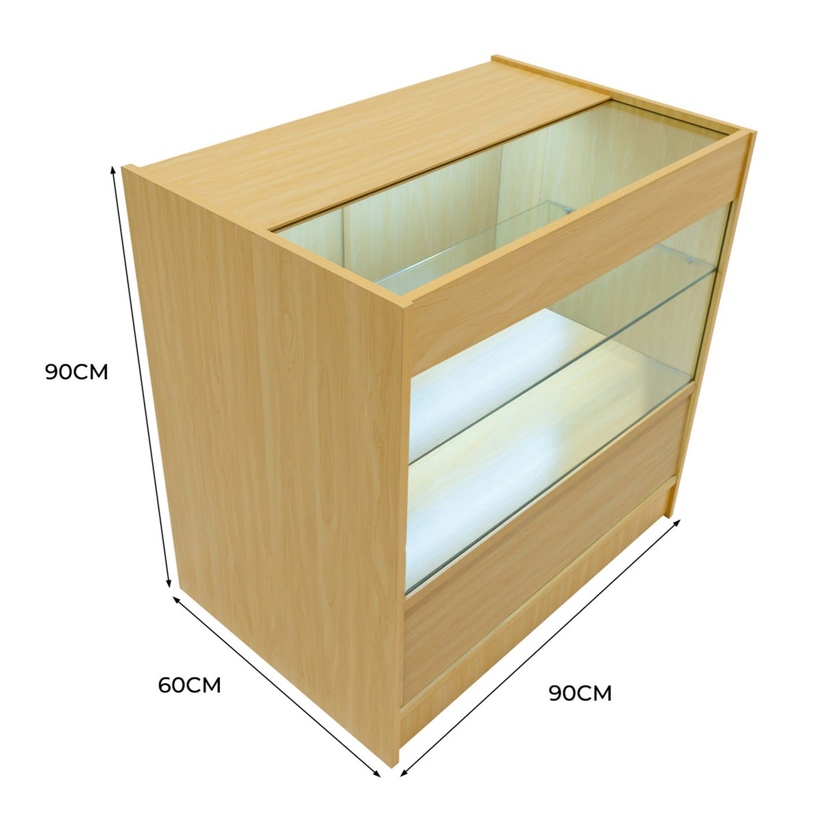 C900 Butiksmodul med LED – Lönnfärgad finish