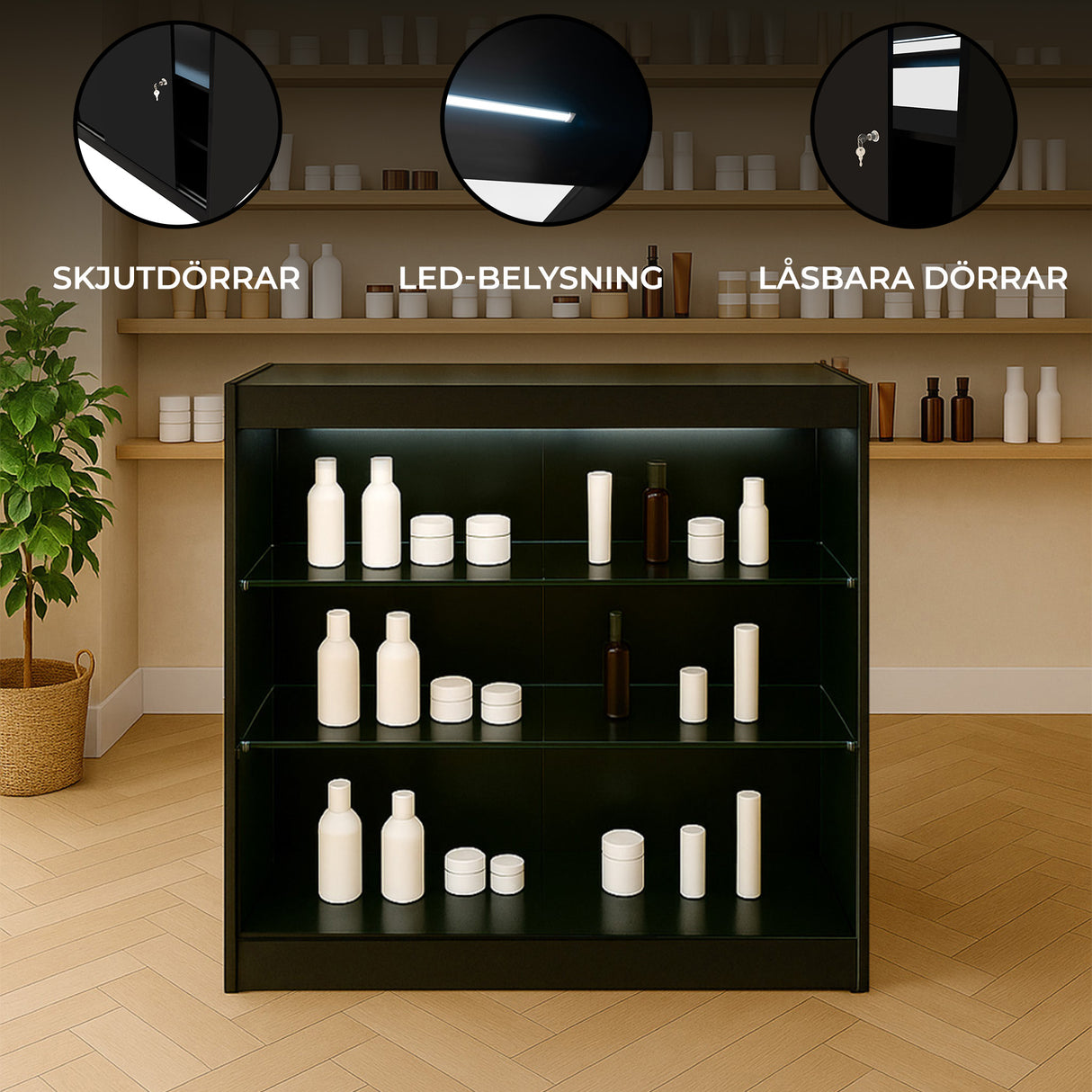 K900 Butiksmodul med LED – Svart