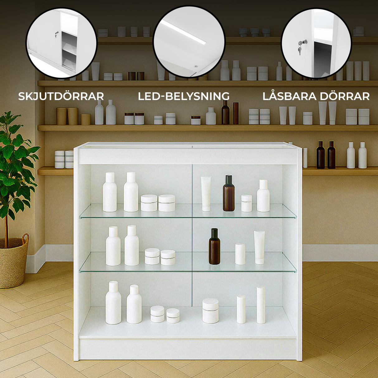 K900 Butiksmodul med LED – Vit