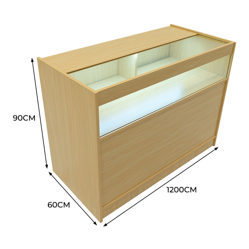B1200 Butiksmodul med LED – Lönnfärgad finish