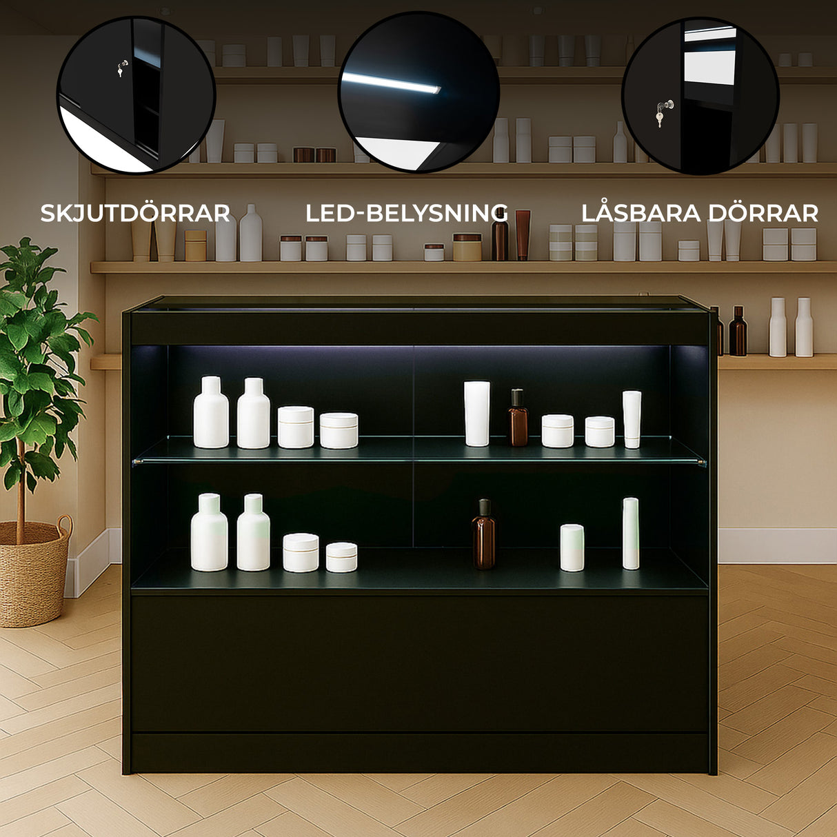 C1200 Butiksmodul med LED – Svart