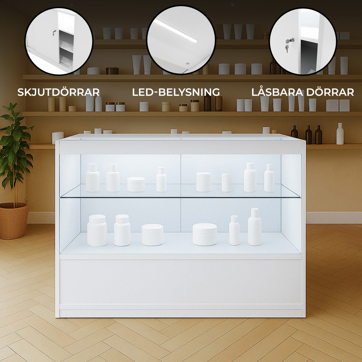 C1200 Butiksmodul med LED – Vit