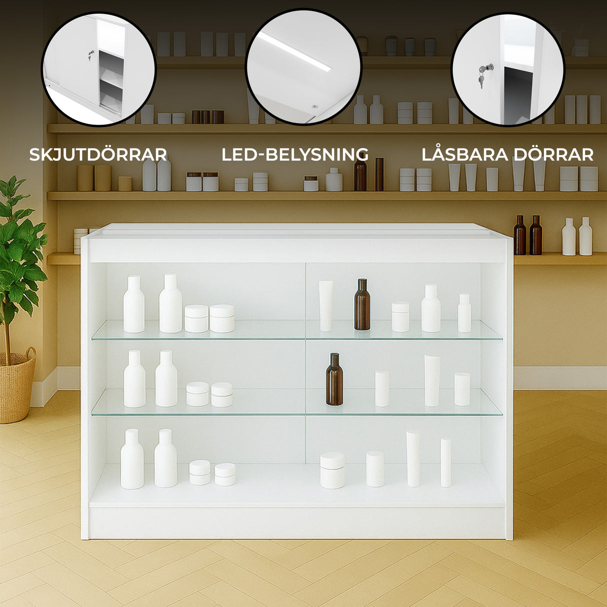 K1200 Butiksmodul med LED – Vit