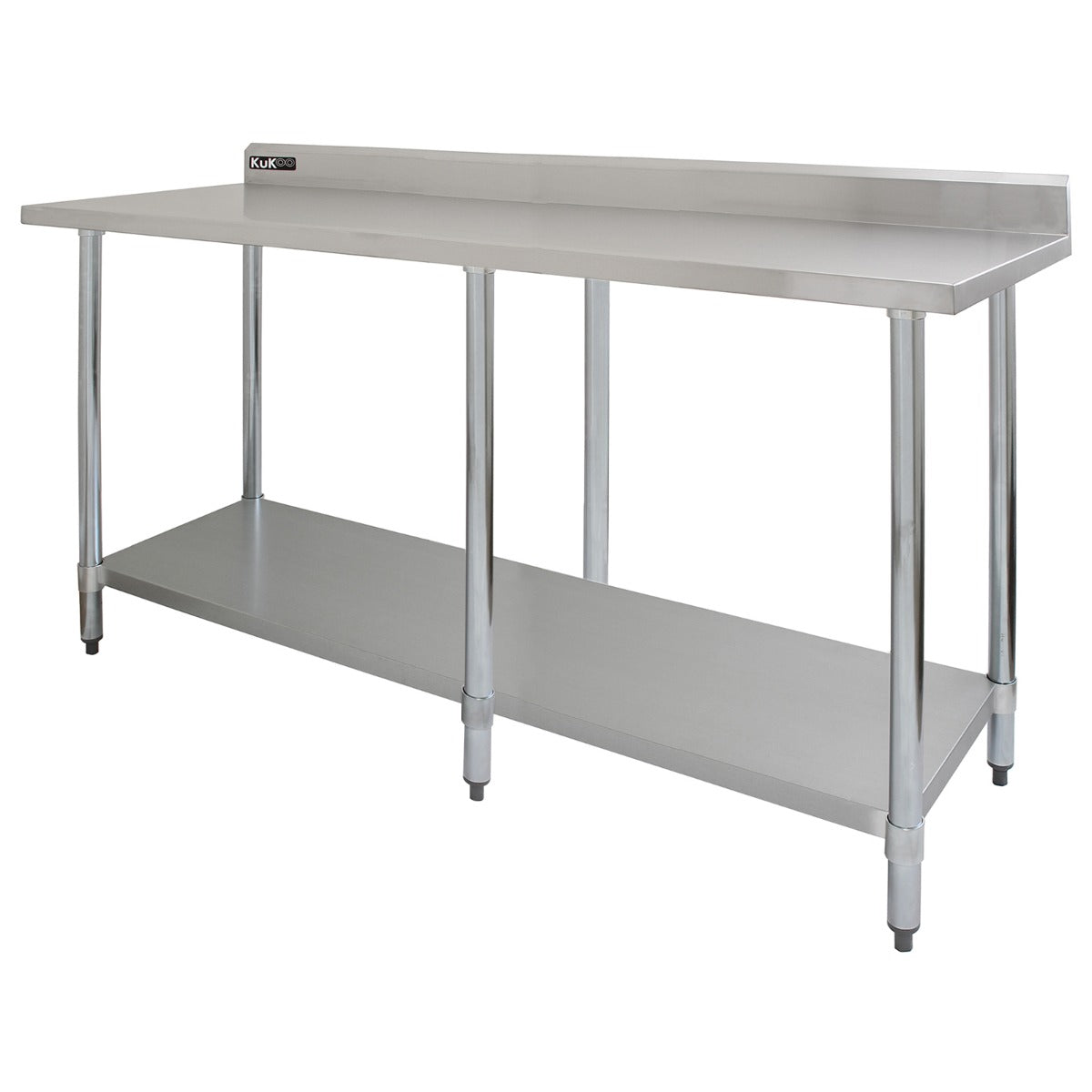 Kommersiellt cateringbord i rostfritt stål – 213cm brett