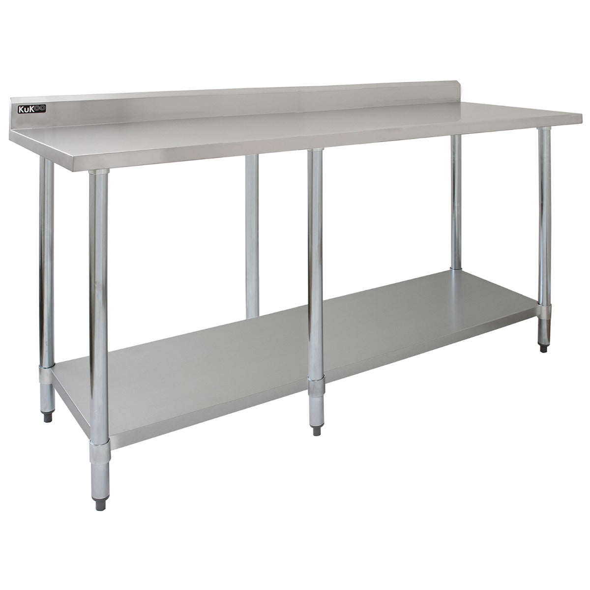 Kommersiellt cateringbord i rostfritt stål – 213cm brett