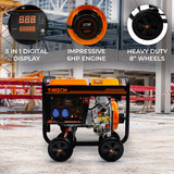 T-Mech Portabel Dieselgenerator Öppen Ram 2kVA