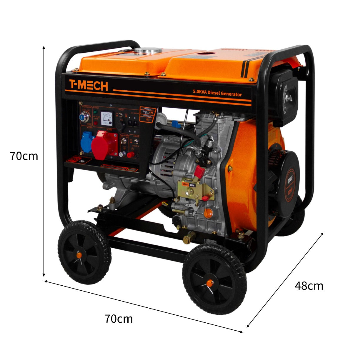 T-Mech Portabel Dieselgenerator Öppen Ram 5kVA