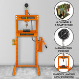 Hydraulisk Verkstadspress med Manometer - 20 Ton