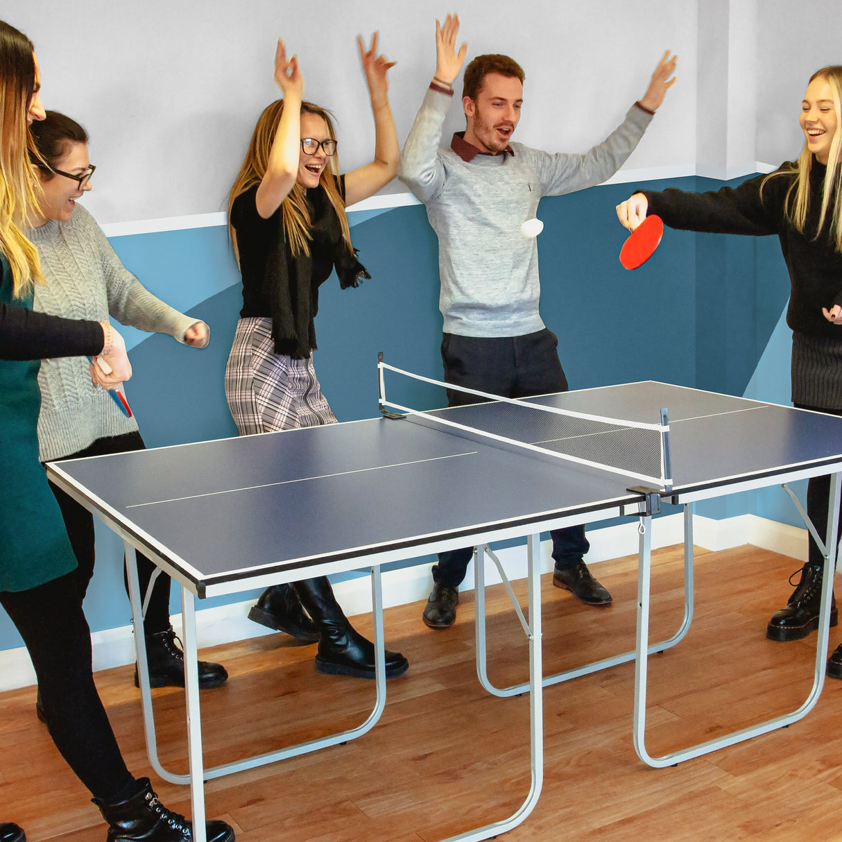 Hopfällbart Pingisbord med Tillbehör
