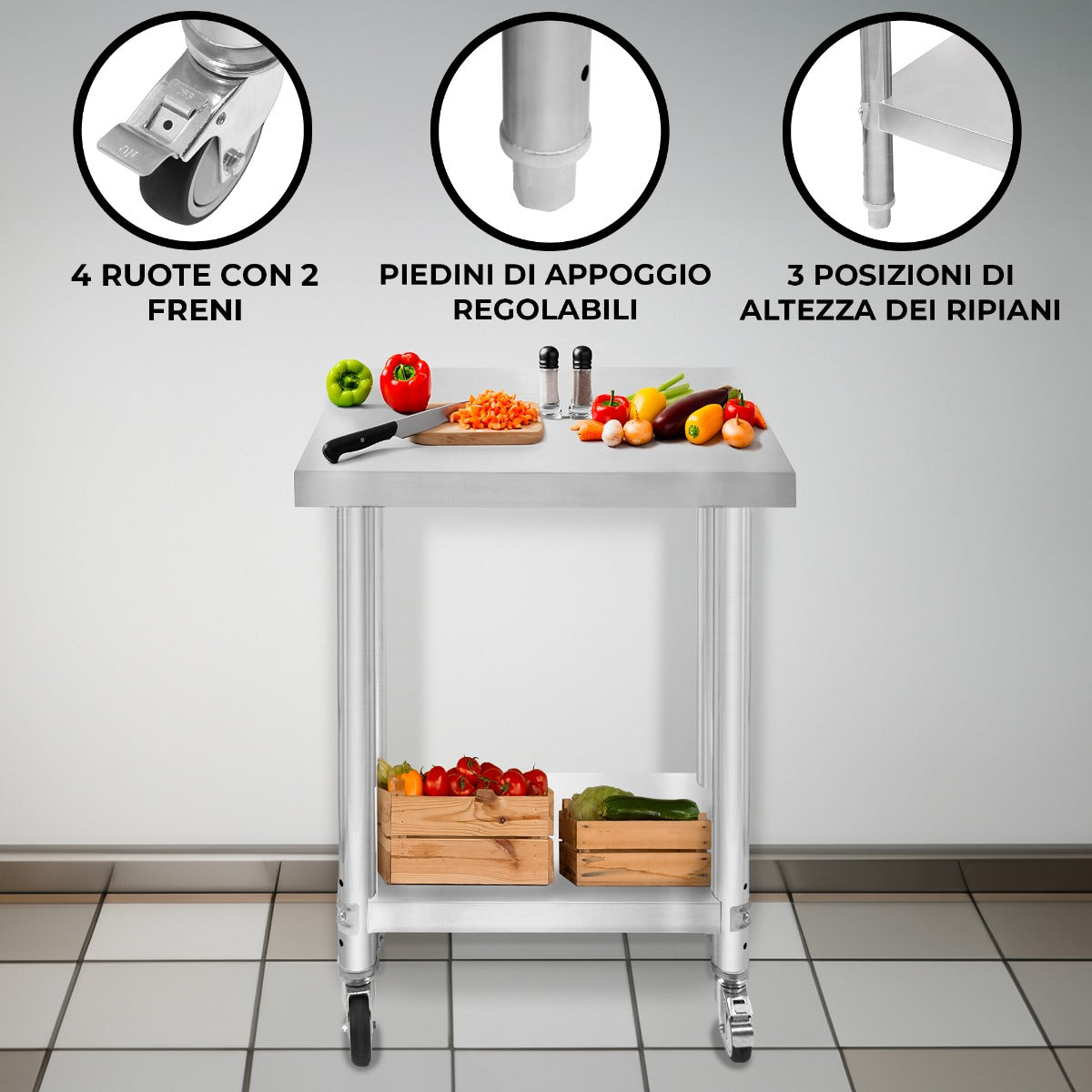 KuKoo Avlastningsbord – 86cm x 60cm x 45cm
