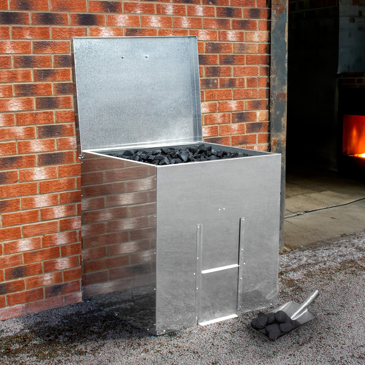 Förvaringsbox för Kol i Galvaniserat Stål - 250kg