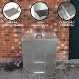 Förvaringsbox för Kol i Galvaniserat Stål - 350kg