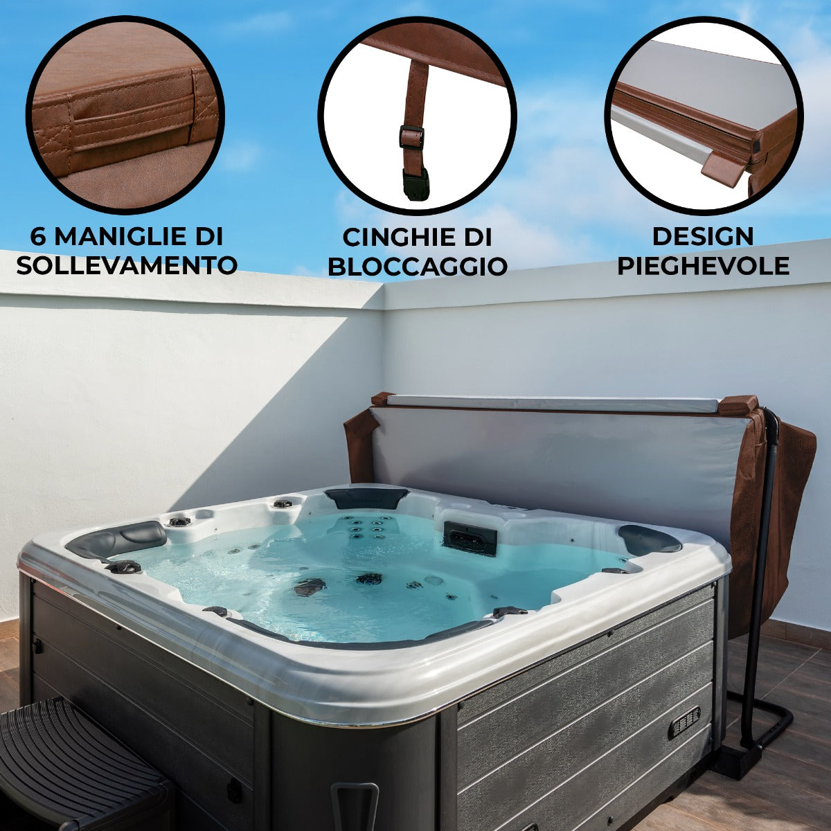 2.2m Isolerande Lock för Spabad – Brun