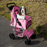 Hundvagn med Regnskydd – Rosa