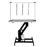 Svart hydrauliskt trimningsbord - grå bordsskiva