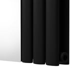 Oval Spegelradiator - 1800mm x 380mm – Svart
