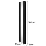 Oval Spegelradiator - 1800mm x 380mm – Svart