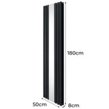 Oval Spegelradiator - 1800mm x 500mm – Grå