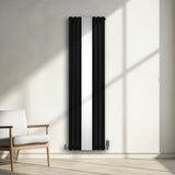 Oval Spegelradiator - 1800mm x 500mm – Svart