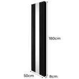 Oval Spegelradiator - 1800mm x 500mm – Svart