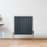 Radiatorer med Ovala Kolumner – 600mm x 600mm – Grå