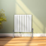 Radiatorer med Ovala Kolumner – 600mm x 600mm – Vit