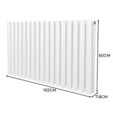 Radiatorer med Ovala Kolumner – 600mm x 1020mm – Vit