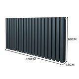 Radiatorer med Ovala Kolumner – 600mm x 1200mm – Grå