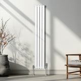 Radiatorer med Ovala Kolumner – 1600mm x 240mm – Vit