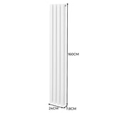 Radiatorer med Ovala Kolumner – 1600mm x 240mm – Vit