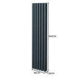 Radiatorer med Ovala Kolumner – 1600mm x 360mm – Grå