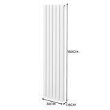 Radiatorer med Ovala Kolumner – 1600mm x 360mm – Vit