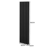 Radiatorer med Ovala Kolumner – 1600mm x 360mm – Svart