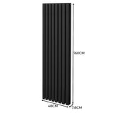 Radiatorer med Ovala Kolumner – 1600mm x 480mm – Svart