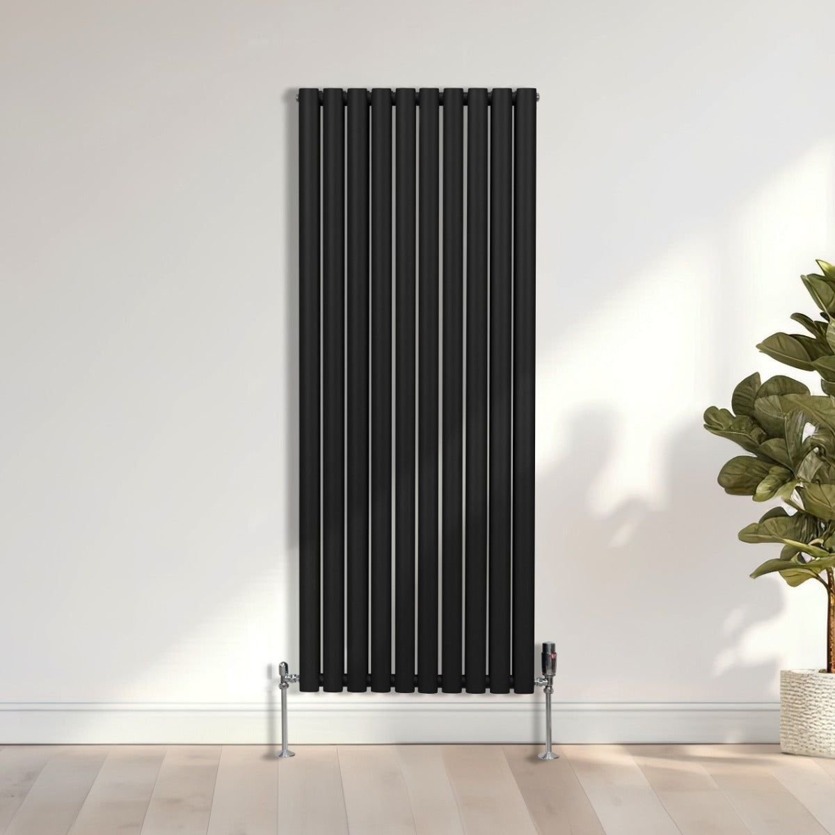 Radiatorer med Ovala Kolumner – 1600mm x 600mm – Svart