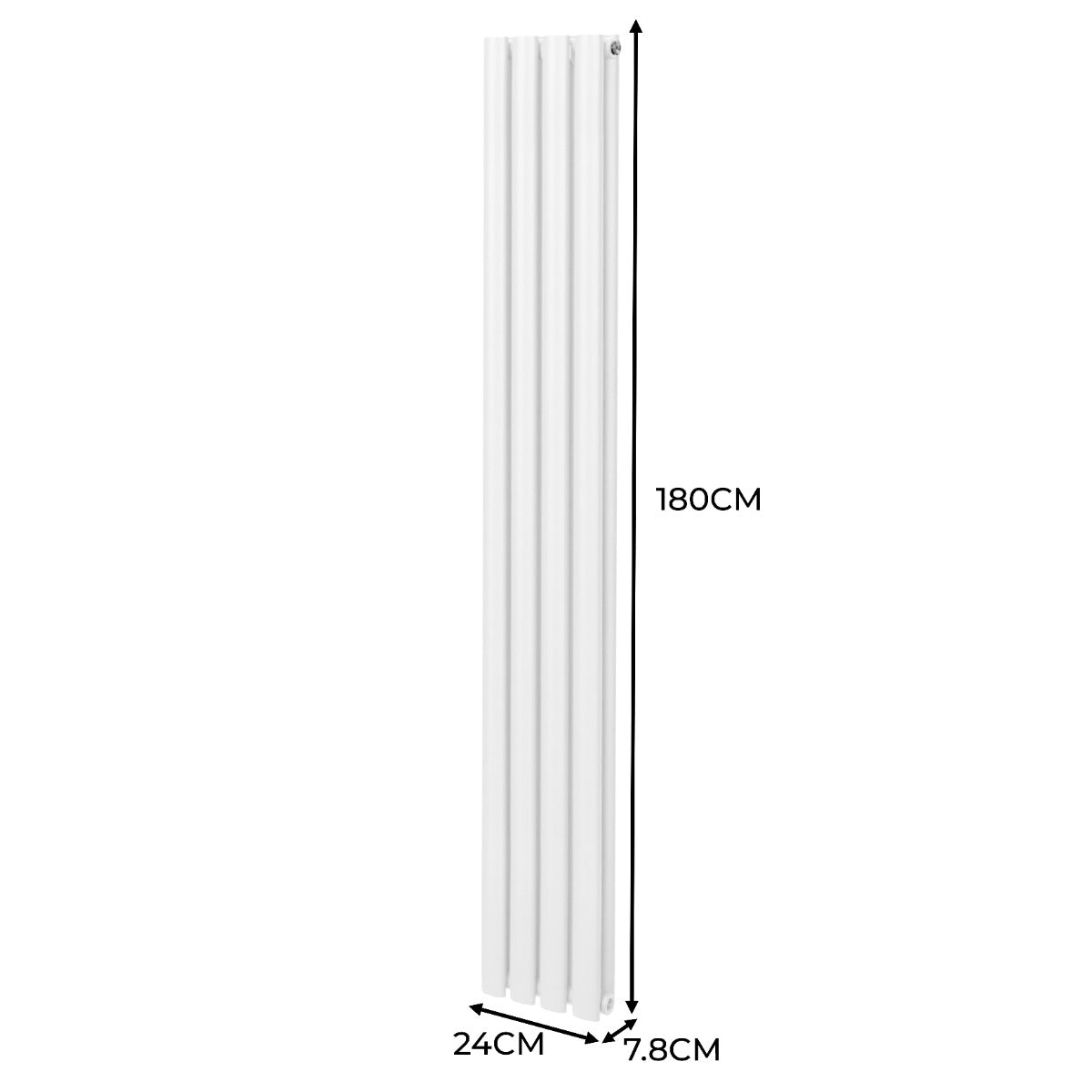 Radiatorer med Ovala Kolumner – 1800mm x 240mm – Vit