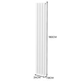 Radiatorer med Ovala Kolumner – 1800mm x 240mm – Vit