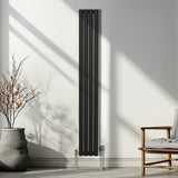Radiatorer med Ovala Kolumner – 1800mm x 240mm – Svart