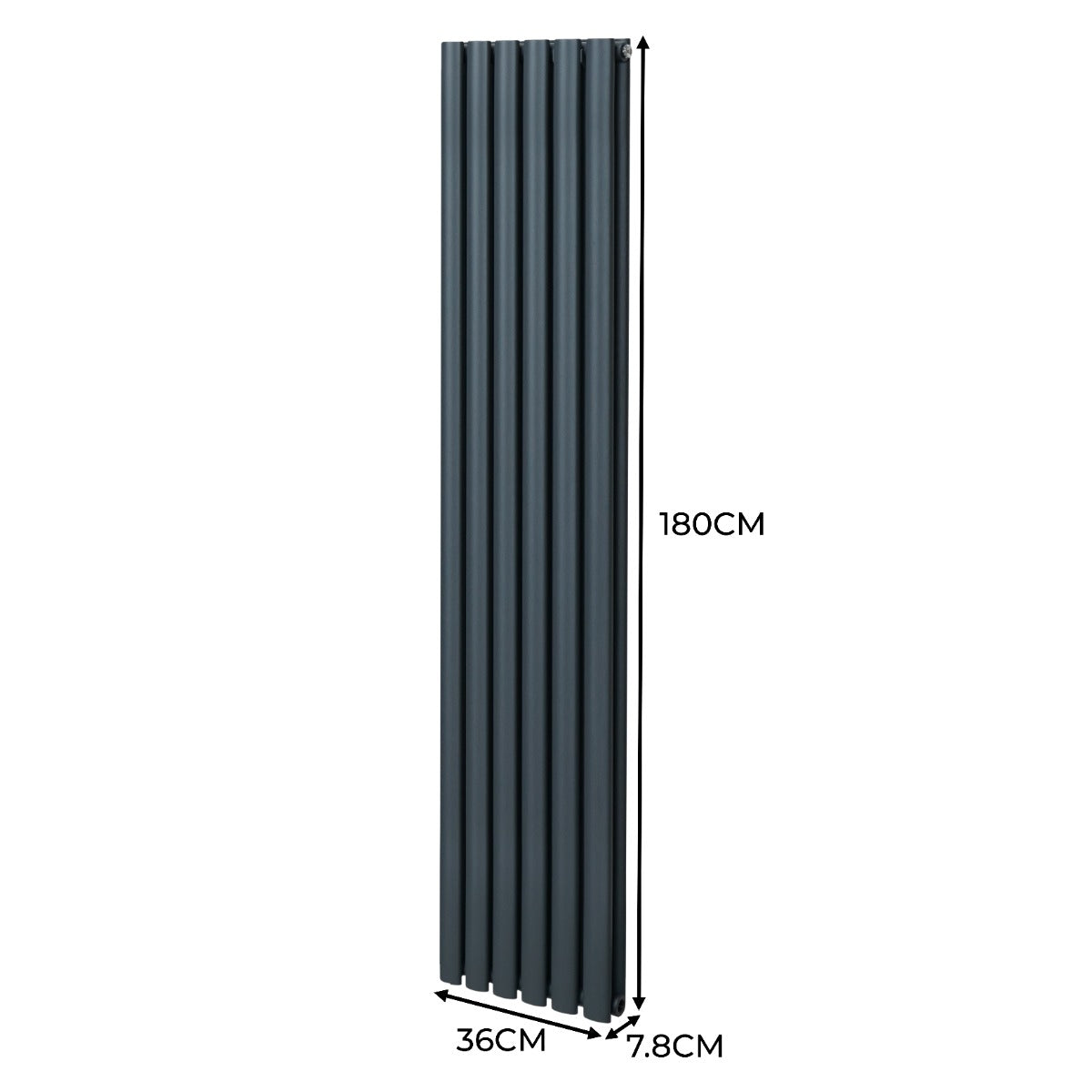 Radiatorer med Ovala Kolumner – 1800mm x 360mm – Grå