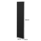 Radiatorer med Ovala Kolumner – 1800mm x 360mm – Svart