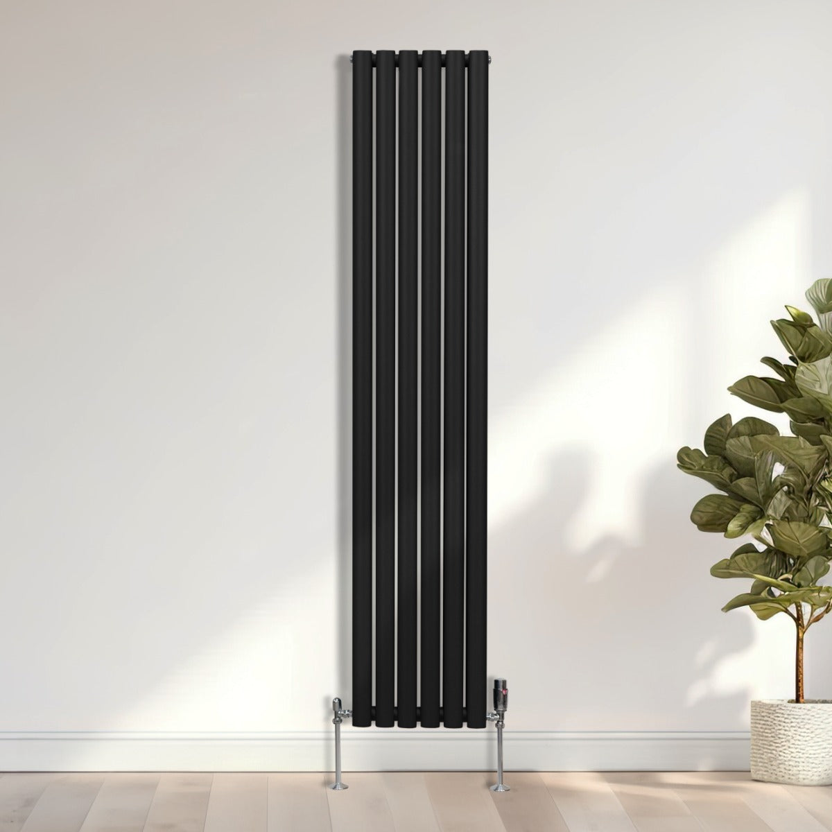 Radiatorer med Ovala Kolumner – 1800mm x 360mm – Svart