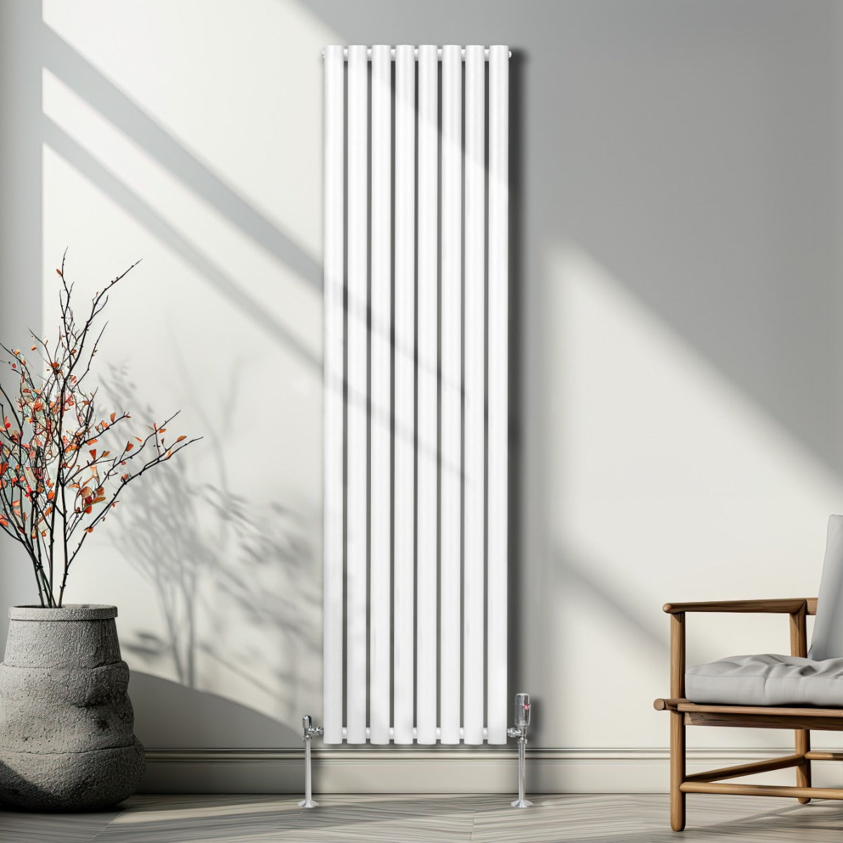 Radiatorer med Ovala Kolumner – 1800mm x 480mm – Vit