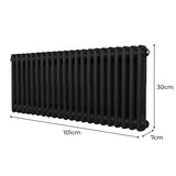 Traditionell 2-kolumns radiator - 300 x 1012 mm – Svart