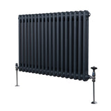 Traditionell 2-kolumns radiator - 600 x 832 mm – Antracitgrå