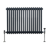 Traditionell 2-kolumns radiator - 600 x 832 mm – Antracitgrå