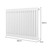 Traditionell 2-kolumns radiator - 600 x 832 mm - Vit