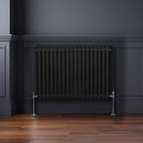 Traditionell 2-kolumns radiator - 600 x 832 mm - Svart