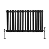 Traditionell 2-kolumns radiator - 600 x 1012 mm – Svart